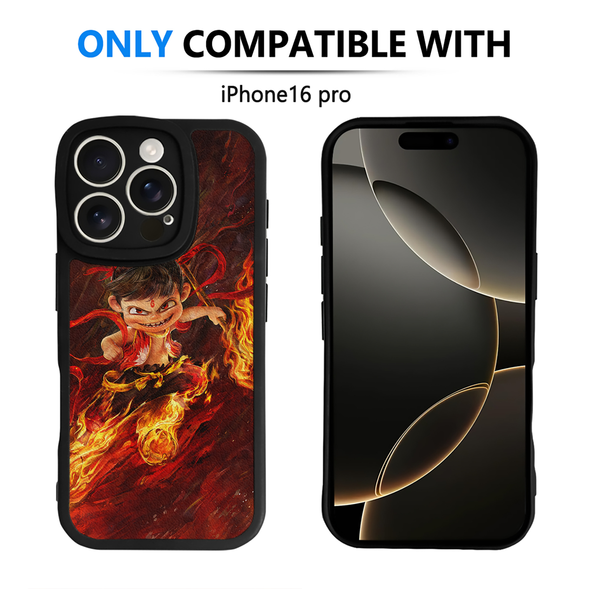 （画像用） Ne Zha 2 ナタ 魔童の大暴れ 【iPhone 16シリーズ対応】シリコンスマホケース（レザー調） 材質：シリコン